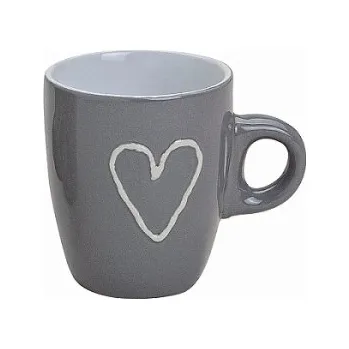 Hrnek expreso srdce šedý