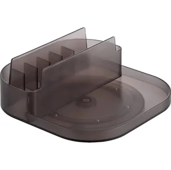 Organizace kuchyně YAMAZAKI Kouřově šedý plastový otočný úložný organizér Tower 20 x 20 cm s přihrádkami