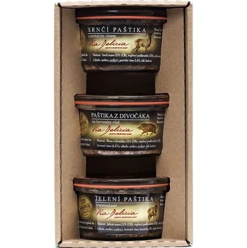 Dárkový potravinový koš Via Delicia Dárkové balení - 3 zvěřinové paštiky