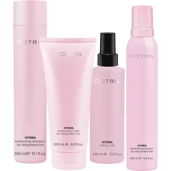 Kosmetická sada Cotril Hydra šampon 300 ml + maska 200 ml + sprej 200 ml + pěna na vlasy 200 ml kosmetická sada pro hydrataci vlasů