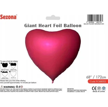 Obraz Červený balónek srdce na vzduch nebo helium 172 cm