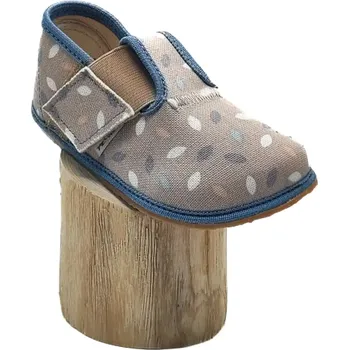 Dětská móda Barefoot bačkory Pegres BF01 modrá puntík Velikost: 21
