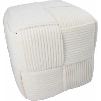 Taburet Pletená pufa kostka 40x40x40 cm, bílá