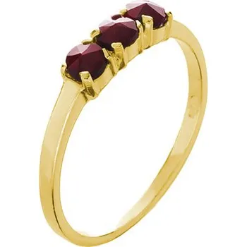 Prsten Stříbrný prsten s českým granátem, zlacený - linka Velikost: 58