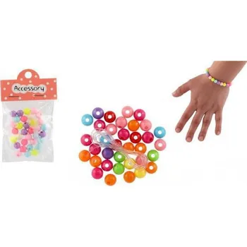 Dětské navlékací korálky Korálky plastové barevné se šňůrkou 2 barvy v sáčku 6,5x11x1cm