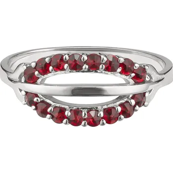 Prsten Stříbrný prsten s českým granátem, rhodiovaný - ovál Velikost: 50