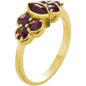 Prsten Stříbrný prsten s českým granátem, zlacený - ovál Velikost: 54
