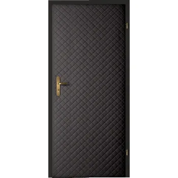 Interiérové dveře STANDOM Koženkové čalounění dveří vzor KARO T3 Antracit 5x5 pro dveře 60, 70, 80 a 90cm