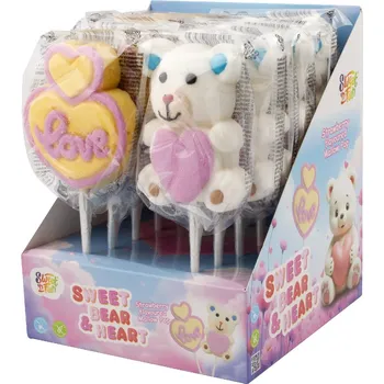Bonbon Sweet Bear & Heart Mallow Pop - maršmelou 35g