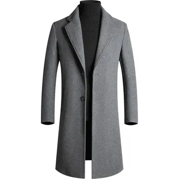 Pánský kabát Best Fashion Pánský vlněný kabát pro business i město Barva: Šedá, Velikost: 4XL