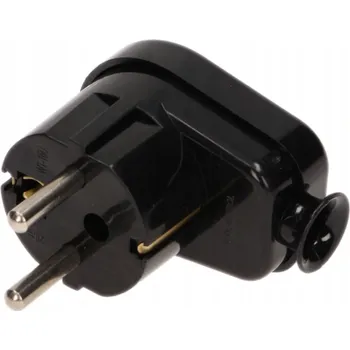 Elektrická vidlice Berge 9653 úhlová zástrčka s uzemněním černá