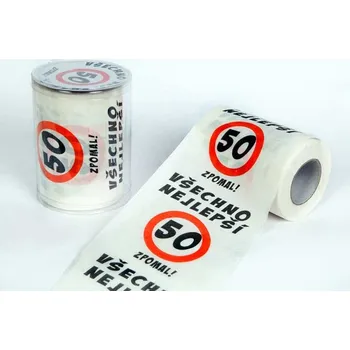 Žertovný předmět Vtipný toaletní papír s potiskem k 50. narozeninám – originální dárek pro muže i ženy