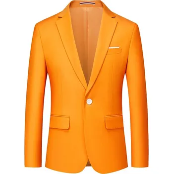 Best Fashion Pánské klasické sako pro celoroční elegantní styl Velikost: 6XL, Barva (Varianta): Oranžová