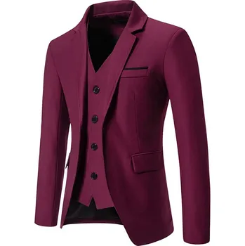 Best Fashion Pánské společenské sako pro slavnostní události Barva: Bordová, Velikost: XL