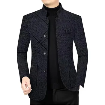 Best Fashion Pánské sako se stojáčkem pro business styl Barva: Černá, Velikost: S