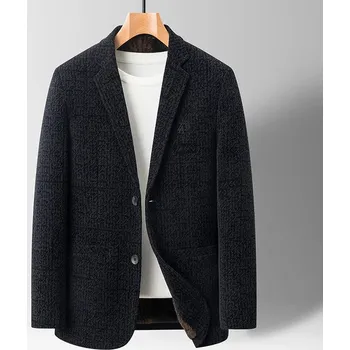 Best Fashion Pánské společenské sako s luxusním vzhledem Barva: Tmavě Modrá, Velikost: 4XL