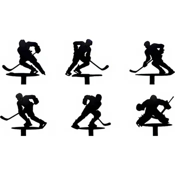 Party dekorace Zápich - sada hokejistů černý