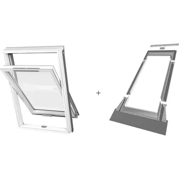 Okno SET DAKEA GOOD PVC plastové střešní okno 55x78 cm + lemování KUF do 12cm