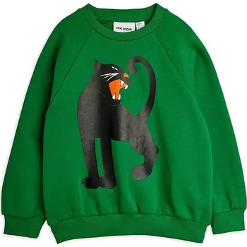Chlapecká mikina Dětská bavlněná mikina Mini Rodini Panther 11000335 zelená 77X, vel. 92-98
