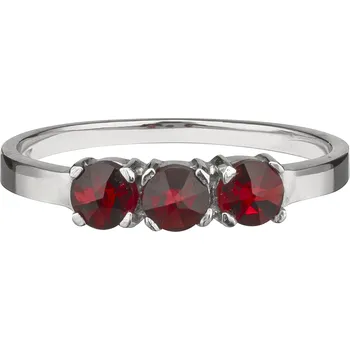 Prsten Stříbrný prsten s českým granátem, rhodiovaný - linka Velikost: 60