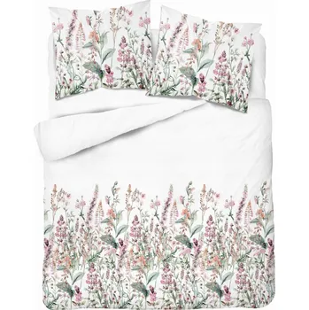 Povlečení Povlečení 160x200 bílé s růžovo-lososovými květy - Satin Stories
