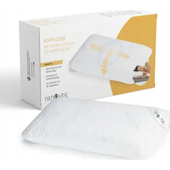 Polštář J1318 NAH-VITAL POLŠTÁŘ Z PAMĚŤOVÉ PĚNY BÍLÝ 80X40CM