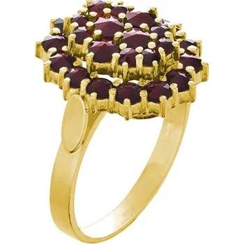 Prsten Stříbrný prsten s českým granátem, zlacený - ovál Velikost: 58