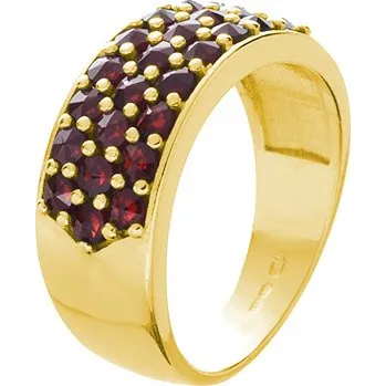 Prsten Zlatý prsten s českým granátem - linka Velikost: 53