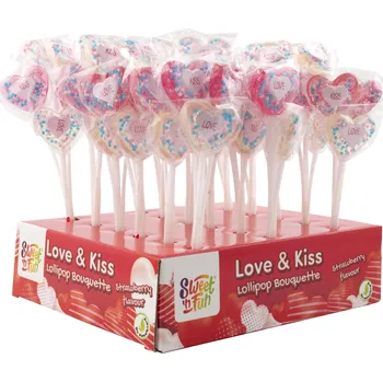 Bonbon Love & Kiss Lolly Bunch - lízátko kytice 4x10g