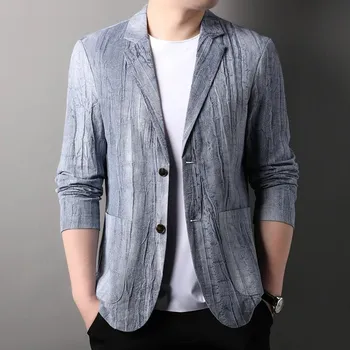 Best Fashion Pánské lehké letní sako z přírodních vláken Velikost: XL, Barva (Varianta): Nebeská