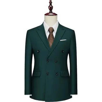 Pánské sako Best Fashion Pánské elegantní sako pro business i volný čas Barva: Tmavě Zelená, Velikost: 3XL