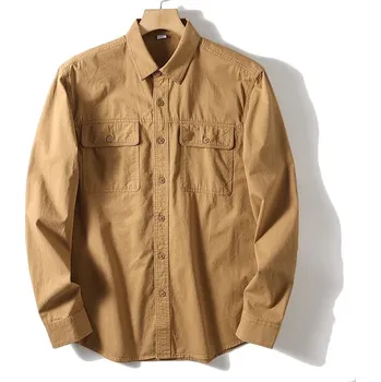 Pánská móda Best Fashion Pánská elegantní košile pro business styl Barva: Khaki, Velikost: L