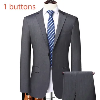 Pánský oblek Best Fashion Pánský elegantní oblek pro formální příležitosti Velikost: S, Barva (Varianta): gray 1 buttons