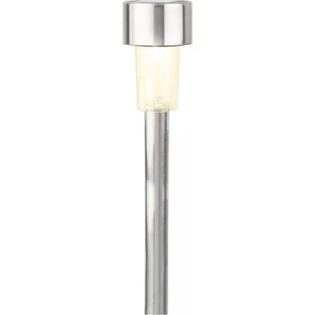 Venkovní osvětlení Lampa solární venkovní s 1LED, teplá bílá, nerezová 24cm