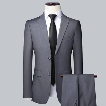 Best Fashion Pánský elegantní třídílný oblek pro formální události Velikost: M, Barva (Varianta): Grey 2 piece set