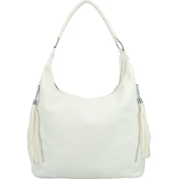 Módní dámská koženková kabelka na rameno Tiagos, bílá