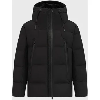 Pánský kabát Best Fashion Zimní péřová bunda s kapucí pro každodenní nošení Barva: Černá, Velikost: 4XL