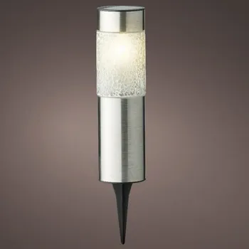 Venkovní osvětlení Lampa venkovní zápich 1LED t.bílá s časovačem nerez 22cm