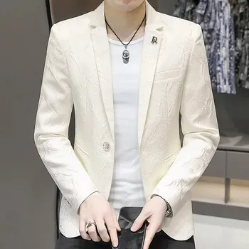 Best Fashion Pánské lehké sako pro volný čas i společenské akce Barva: Béžová, Velikost: 4XL