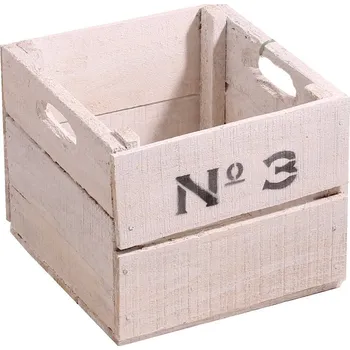 Úložný box Bedna dřevěná No.3 bílá 25x22cm