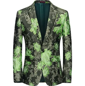 Best Fashion Pánské společenské sako pro večírky a události Barva: Zelená, Velikost: L