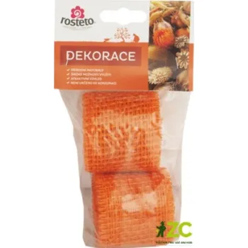 Stuha Stuha jutová ROSTETO 3m oranžová 2ks