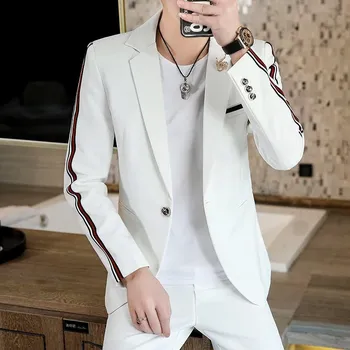 Pánský oblek Best Fashion Pánský moderní oblek pro společenské události Barva: Bílá, Velikost: L