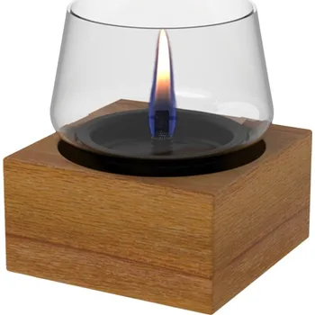 Lucerna Lucerna TENDERFLAME POPPY 14 kombinace dřeva a skla přírodní 14cm