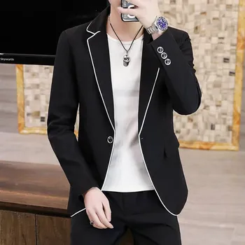 Pánský oblek Best Fashion Pánský moderní oblek se zúženým střihem pro město Barva: Černá, Velikost: 3XL