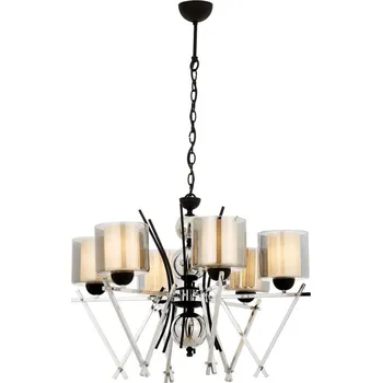 Lustr na řetězu VARANA 6xE27/40W/230V černá/lesklý chrom