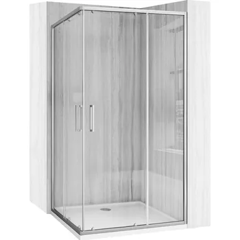 Obdélníkový sprchový kout REA City 80x100 nikl kartáčovaný/transparent + vanička Savoy černá