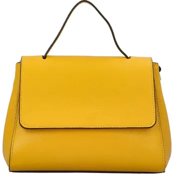 Kabelka Atraktivní kožená kabelka do ruky Fátima, žlutá