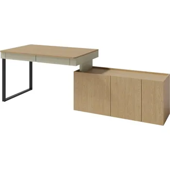 Psací stůl LC10 L/P psací stůl s komodou Luca, v barvě eukalyptus, 125 x 74,5 x 63 cm