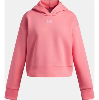 Dívčí oblečení Under Armour Dívčí mikina UA Rival Fleece Hoodie-PNK 1379517-600 Růžová YMD